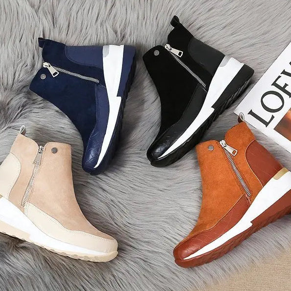 Bota Feminina Cano Curto Salto Anabela