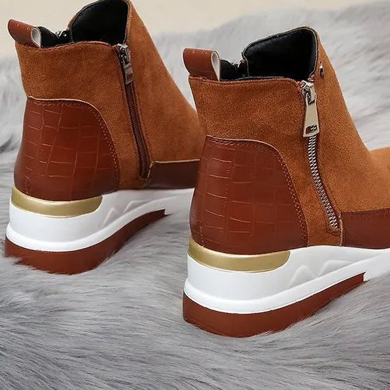 Bota Feminina Cano Curto Salto Anabela