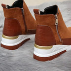 Bota Feminina Cano Curto Salto Anabela