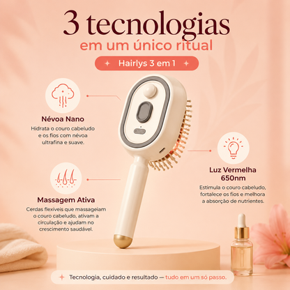 Hairlys — Escova Elétrica Capilar 3 em 1