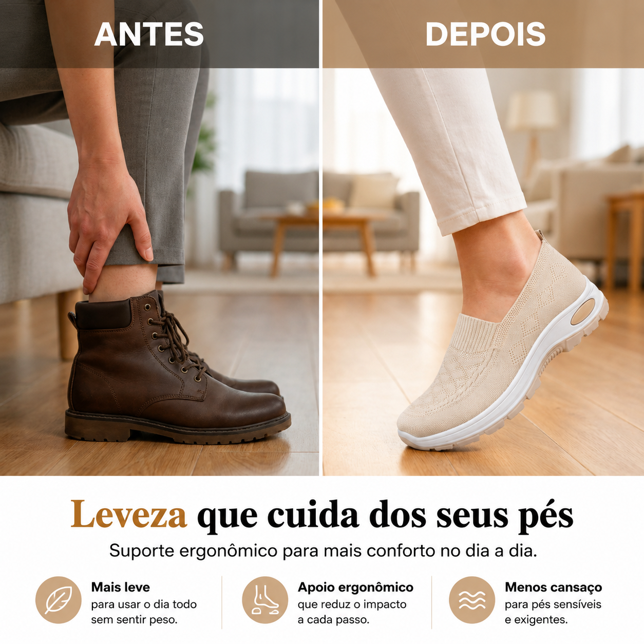 Sapatilha Slip-On Respirável Antiderrapante