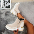 Bota Feminina Cano Curto Salto Anabela