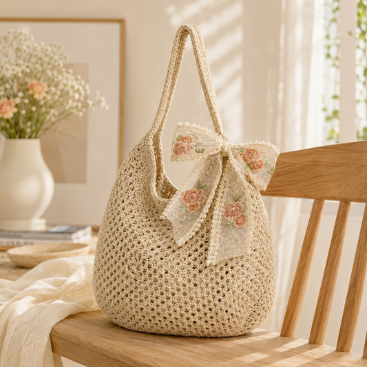 Bolsa em Crochê com Lenço