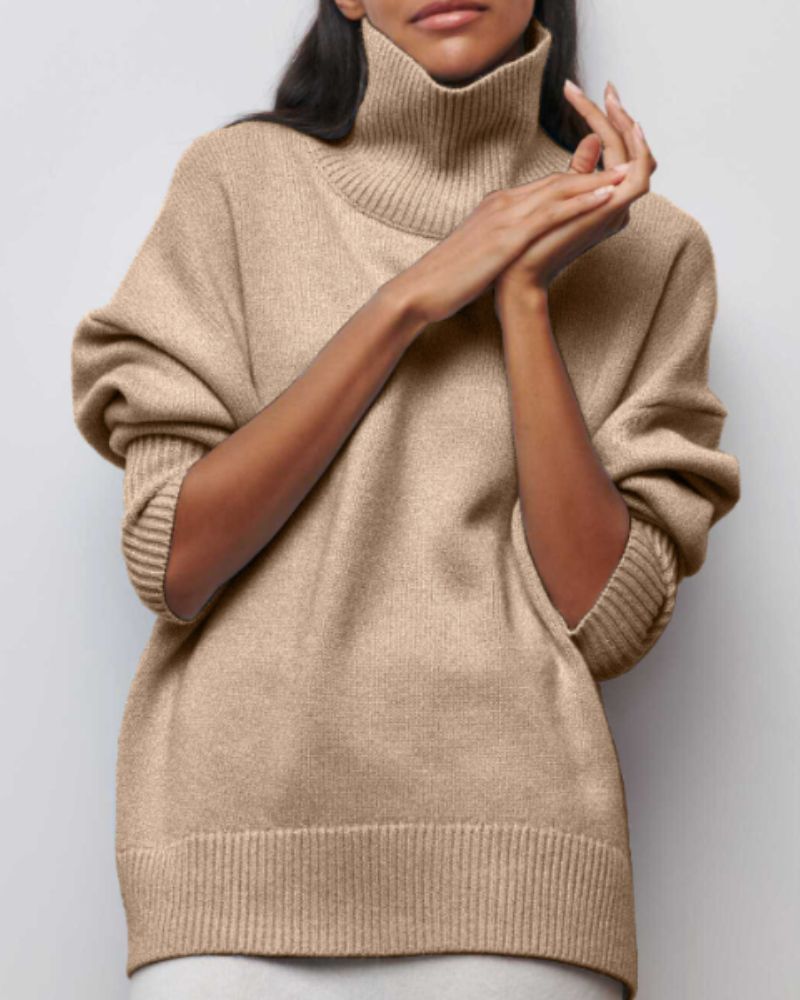Blusa Feminina Oversized Gola Alta Dobrável