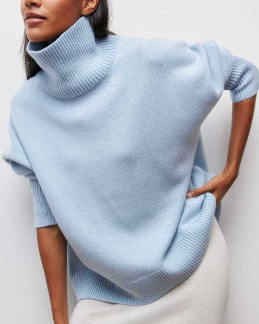 Blusa Feminina Oversized Gola Alta Dobrável