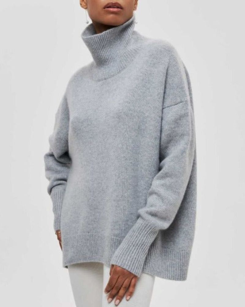 Blusa Feminina Oversized Gola Alta Dobrável