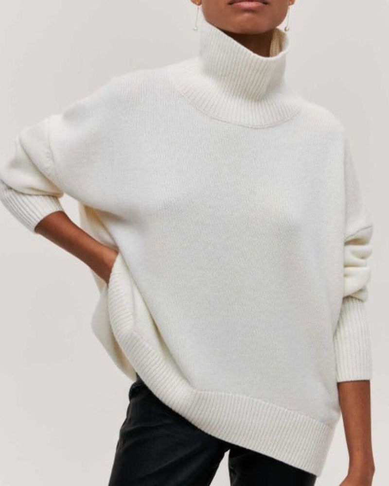 Blusa Feminina Oversized Gola Alta Dobrável
