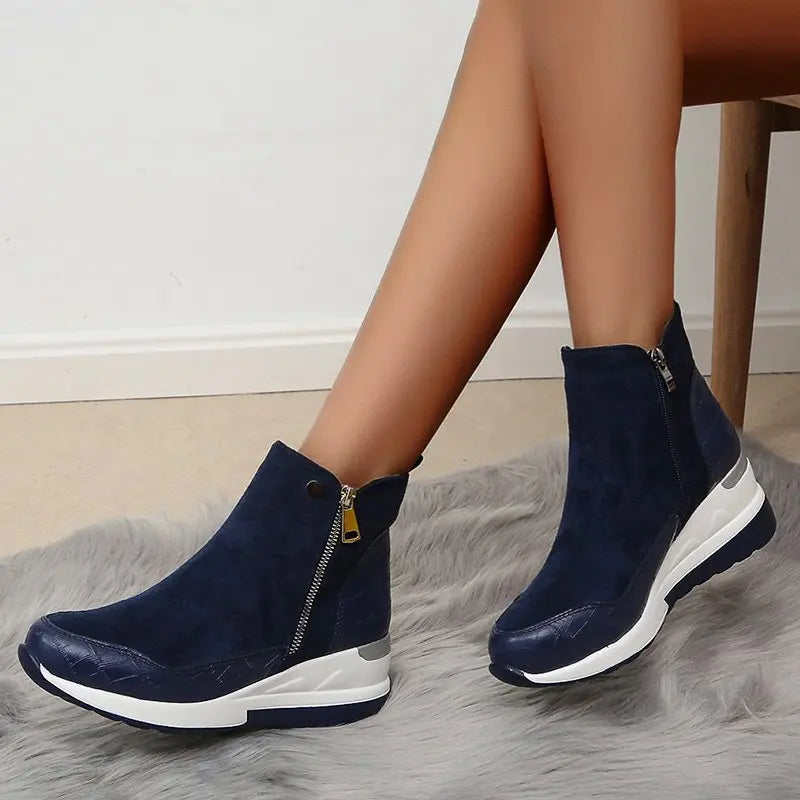Bota Feminina Cano Curto Salto Anabela