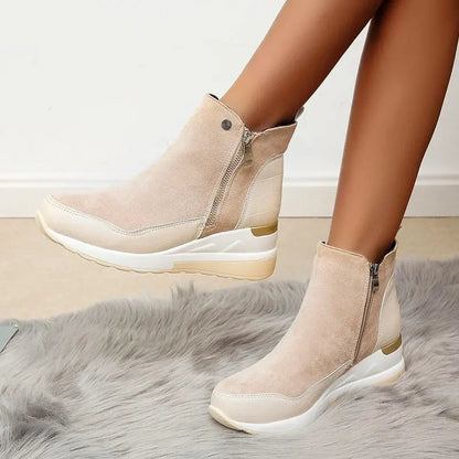 Bota Feminina Cano Curto Salto Anabela