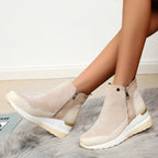 Bota Feminina Cano Curto Salto Anabela