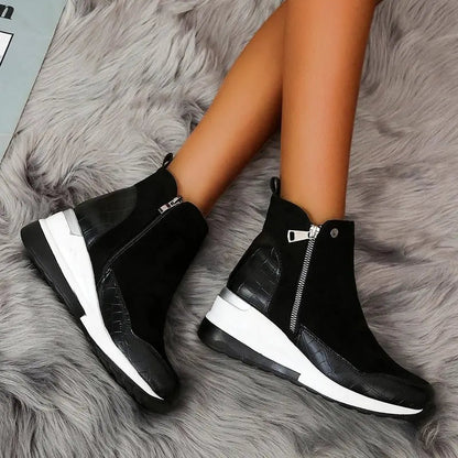 Bota Feminina Cano Curto Salto Anabela