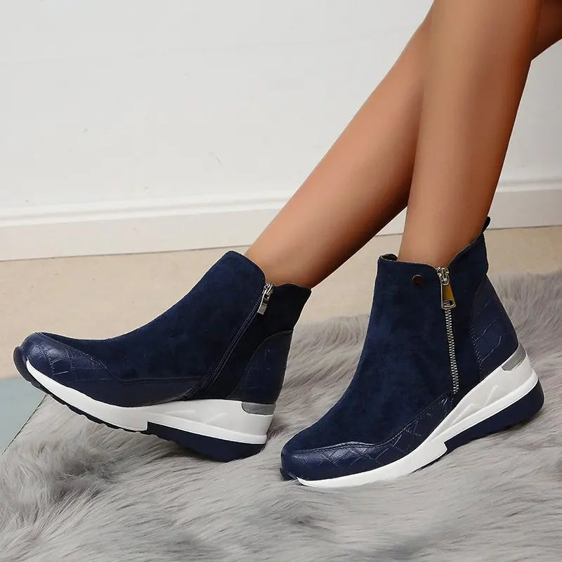 Bota Feminina Cano Curto Salto Anabela