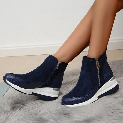 Bota Feminina Cano Curto Salto Anabela