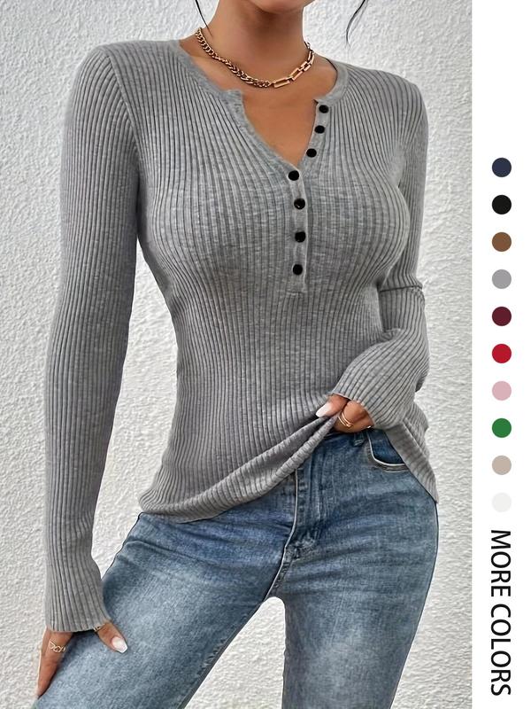 Blusa ajustada de mangas longas com botões no decote — Bene Donna — imagem 01