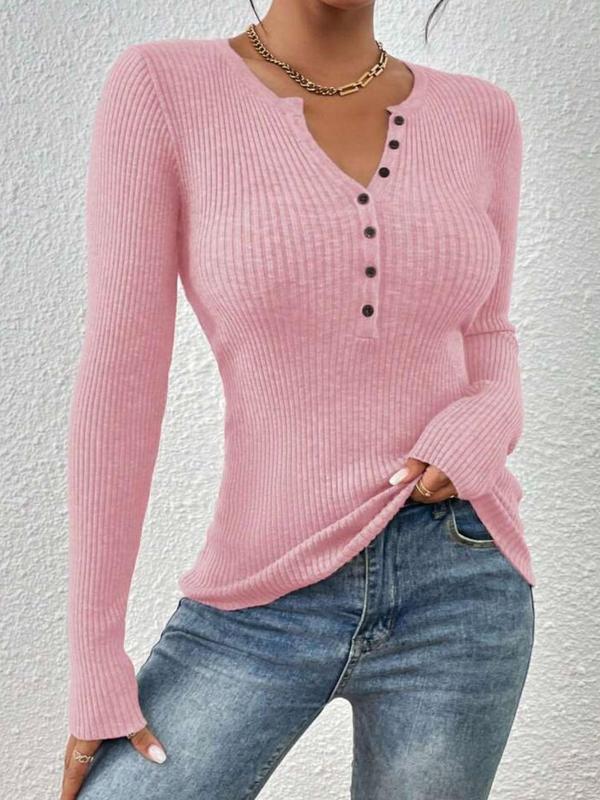 Blusa ajustada de mangas longas com botões no decote — Bene Donna — imagem 05