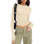 Blusa cropped de mangas longas e gola redonda — Bene Donna — imagem 06