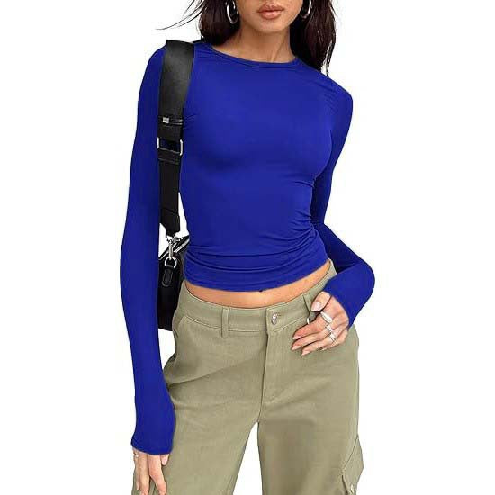 Blusa cropped de mangas longas e gola redonda — Bene Donna — imagem 08