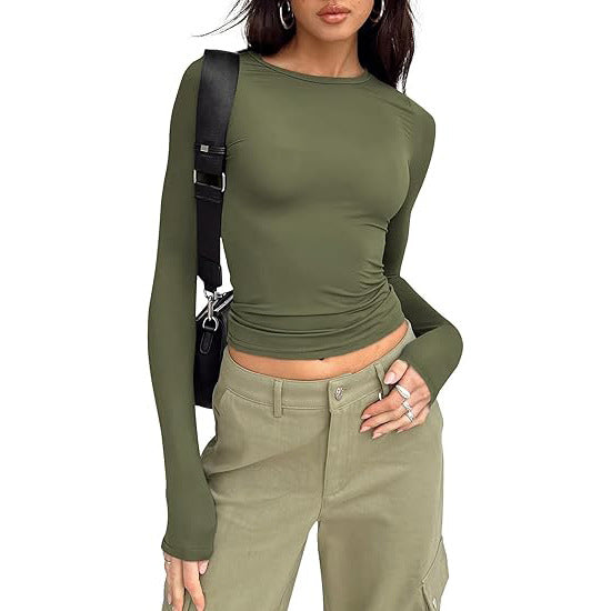 Blusa cropped de mangas longas e gola redonda — Bene Donna — imagem 12