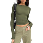 Blusa cropped de mangas longas e gola redonda — Bene Donna — imagem 12