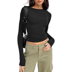 Blusa cropped de mangas longas e gola redonda — Bene Donna — imagem 13