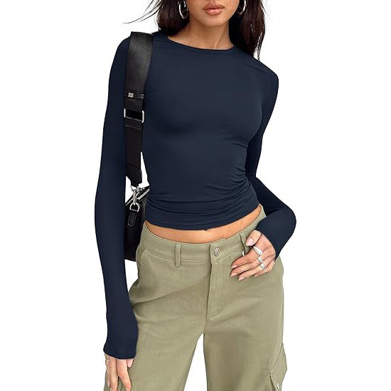 Blusa cropped de mangas longas e gola redonda — Bene Donna — imagem 15