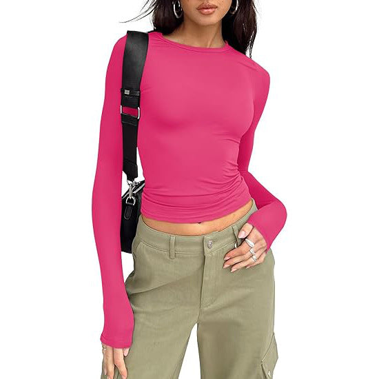 Blusa cropped de mangas longas e gola redonda — Bene Donna — imagem 16