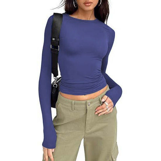 Blusa cropped de mangas longas e gola redonda — Bene Donna — imagem 17