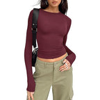 Blusa cropped de mangas longas e gola redonda — Bene Donna — imagem 19