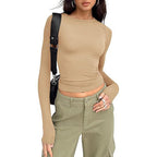 Blusa cropped de mangas longas e gola redonda — Bene Donna — imagem 20