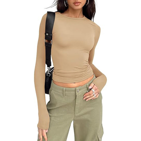 Blusa cropped de mangas longas e gola redonda — Bene Donna — imagem 20