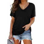 Blusa de decote V com mangas morcego e caimento amplo — Bene Donna — imagem 01