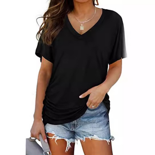Blusa de decote V com mangas morcego e caimento amplo — Bene Donna — imagem 01
