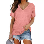 Blusa de decote V com mangas morcego e caimento amplo — Bene Donna — imagem 04