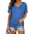Blusa de decote V com mangas morcego e caimento amplo — Bene Donna — imagem 08