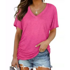 Blusa de decote V com mangas morcego e caimento amplo — Bene Donna — imagem 11