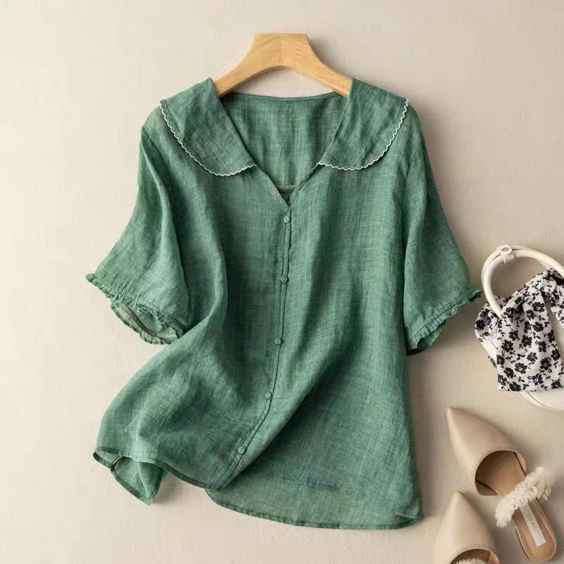 Blusa de gola recortada e modelagem solta — Bene Donna — imagem 01