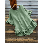 Blusa de mangas curtas com babados na barra — Bene Donna — imagem 07