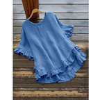 Blusa de mangas curtas com babados na barra — Bene Donna — imagem 08