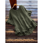 Blusa de mangas curtas com babados na barra — Bene Donna — imagem 10