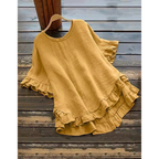Blusa de mangas curtas com babados na barra — Bene Donna — imagem 11
