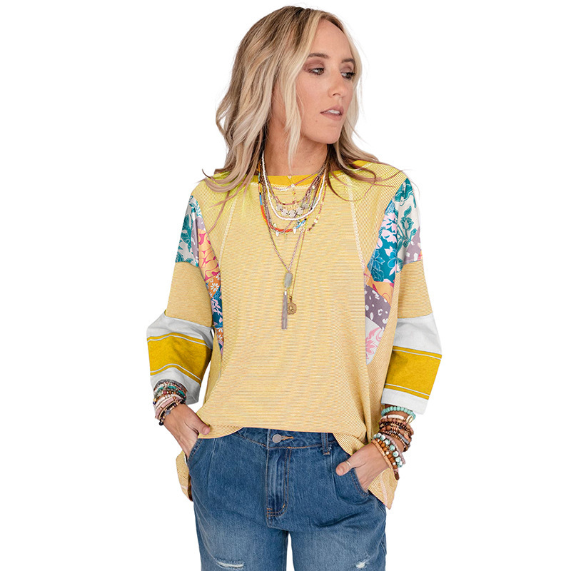 Blusa de mangas morcego três quartos com detalhes em patchwork — Bene Donna — imagem 05
