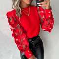 Blusa de mangas transparentes com detalhes decorativos — Bene Donna — imagem 01