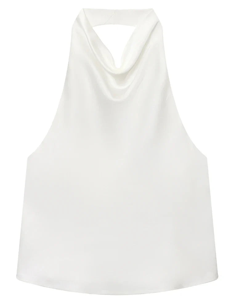 Blusa feminina frente única com gola drapeada — Bene Donna — imagem 09