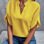 Blusa fluida de decote V com mangas de abertura lateral — Bene Donna — imagem 11