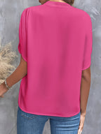 Blusa fluida de decote V com mangas de abertura lateral — Bene Donna — imagem 14