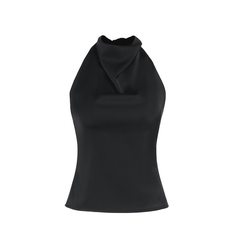 Blusa sem mangas de gola alta com costas abertas — Bene Donna — imagem 05