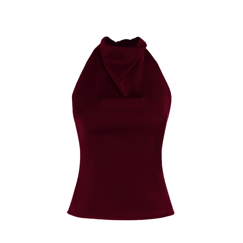 Blusa sem mangas de gola alta com costas abertas — Bene Donna — imagem 07
