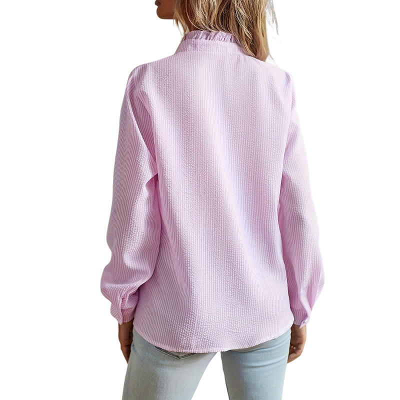 Blusa texturizada com acabamento de babados na frente — Bene Donna — imagem 05