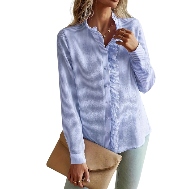 Blusa texturizada com acabamento de babados na frente — Bene Donna — imagem 06