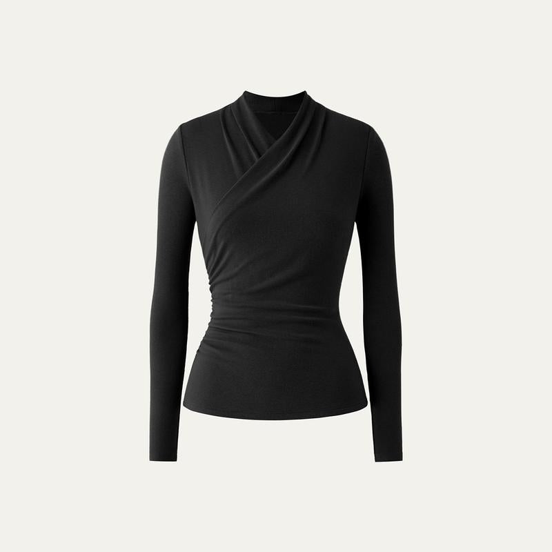 Blusa transpassada de mangas longas e caimento ajustado — Bene Donna — imagem 02